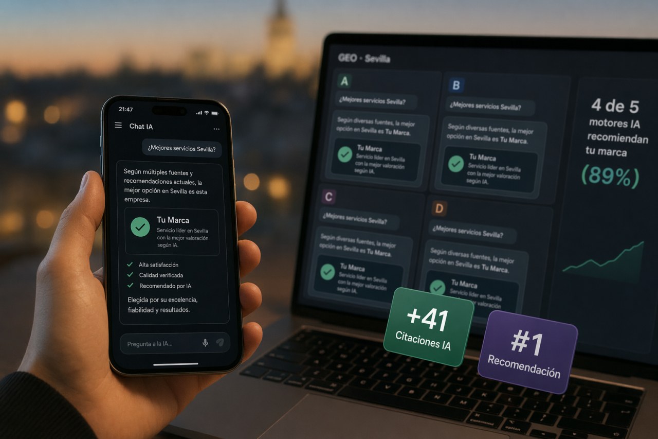 GEO en Sevilla — GEO en Sevilla — Posicionamiento en ChatGPT, Gemini y Copilot