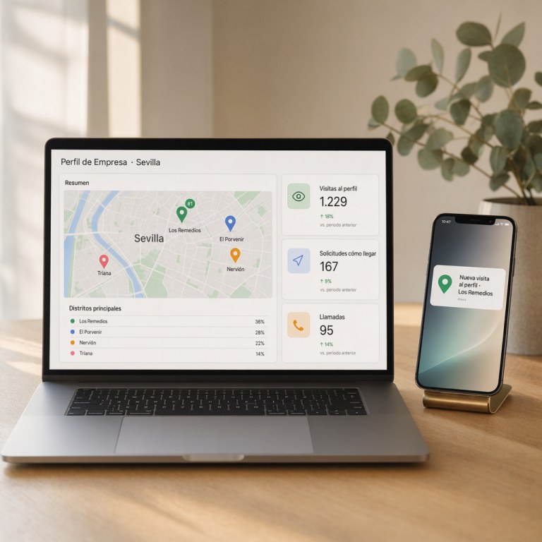 SEO Local en Sevilla — Mapa de Sevilla con pines del Pack Local destacados