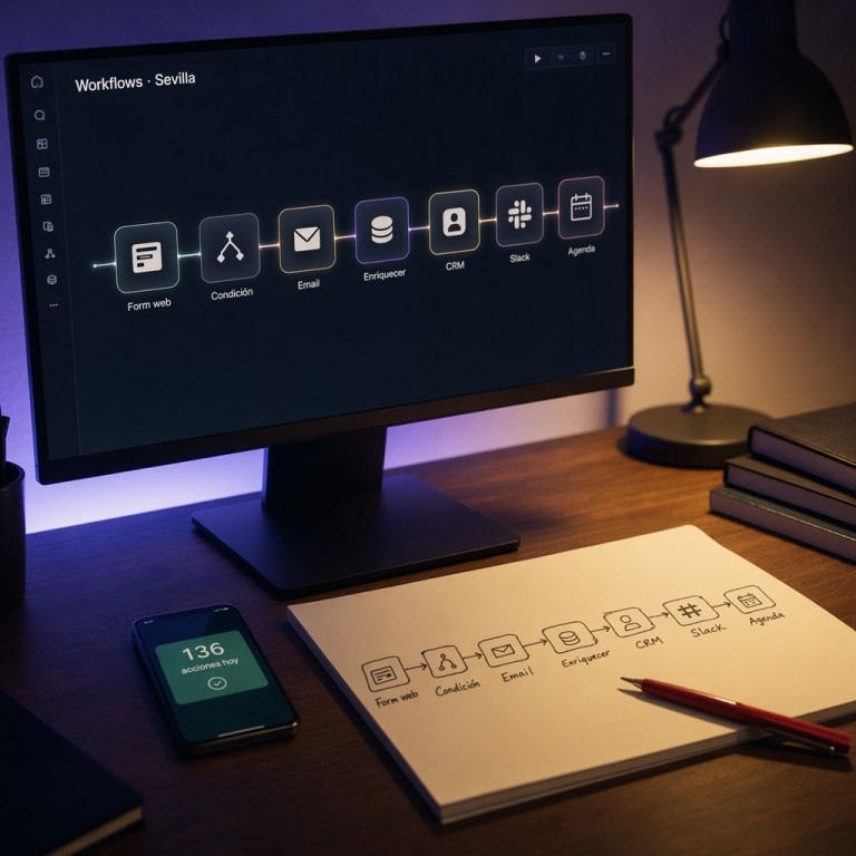 Automatización en Sevilla — profesional analizando dashboard